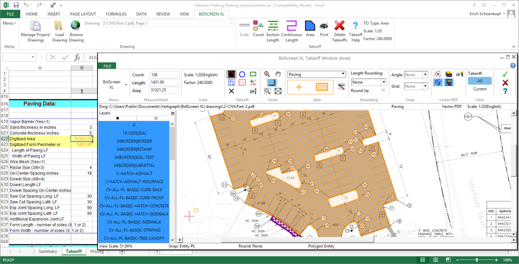 Construction cost estimating software